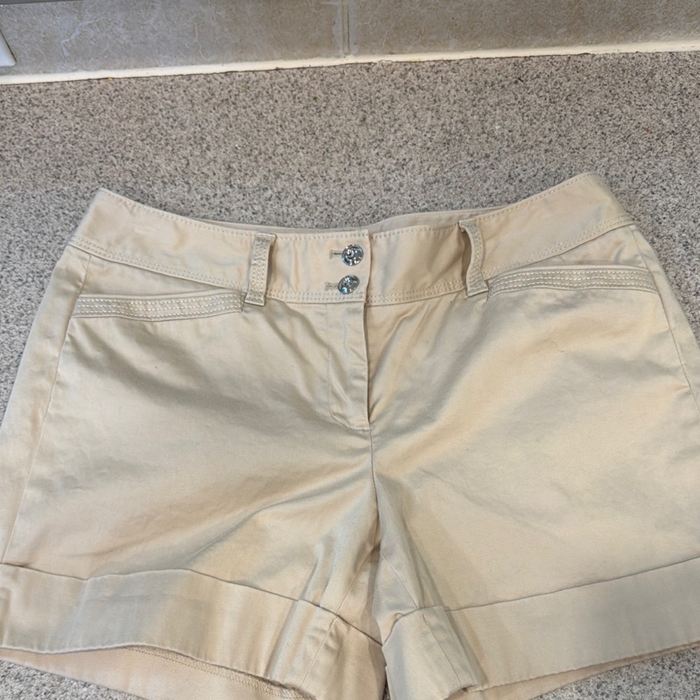 White House Black Market Tan  Shorts Tailored Cotton Blend